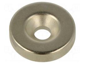 Magnet: permanent | NdFeB | 47N | Ø: 17.5mm | H: 4mm | with hole | ring