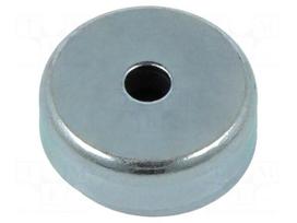 Magnet: permanent | hard ferrite | 26N | Ø: 20mm | H: 6mm | steel | disk