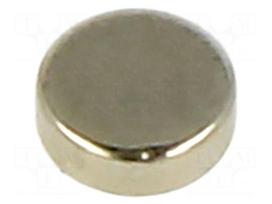 Magnet: permanent | NdFeB | 1N | Ø: 3mm | H: 1mm | Plating: nickel | disk