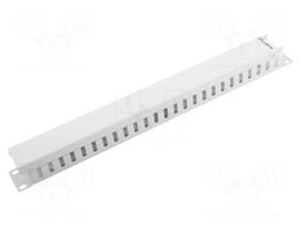 Cable organizer | 1U | grey | Standard: 19"