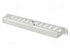 Cable organizer | 1U | grey | Standard: 19"