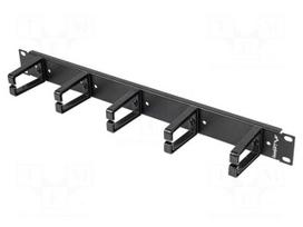 Cable organizer | 1U | black | Standard: 19"