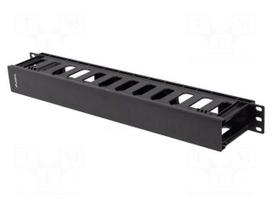 Cable organizer | 1U | black | Standard: 19"