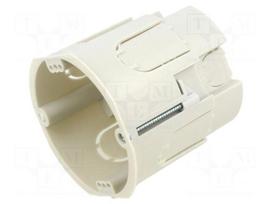 Enclosure: junction box | Ø: 71mm | plaster embedded | grey | -25÷60°C