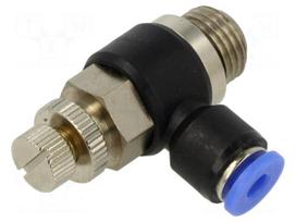 Throttle-check valve | -0.95÷15bar | nickel plated brass,PBT