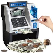 ATM Piggy Bank with Smart Card & Coin Slot, Large Safe Money Box with Password, In/Out Function & Digital Counter for Kids pink