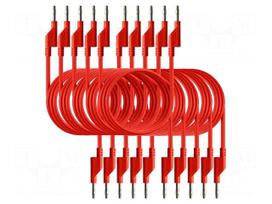Test leads | 50VAC,120VDC | 10A | banana plug 4mm,both sides | red