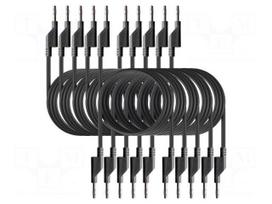 Test leads | 50VAC,120VDC | 10A | banana plug 4mm,both sides | black