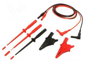 Test lead: kit | 1.4m | black,red | banana 4mm plug,both sides