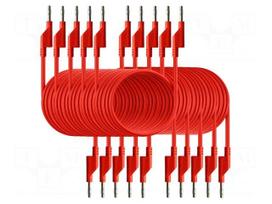 Test lead: single | banana plug 4mm,both sides | Imax: 10A | red