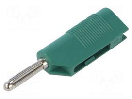 Laboratory connector: 4mm banana | plug | 30A | 33VAC | 60VDC | green