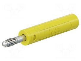 Laboratory connector: 4mm banana | plug | 32A | 30VAC | 60VDC | yellow