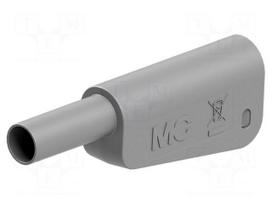 Laboratory connector: 4mm banana | plug | 32A | 1kV | grey | screw