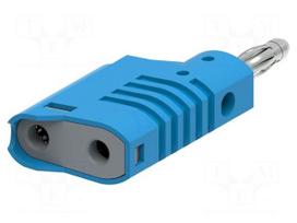 Laboratory connector: 4mm banana | plug | 36A | 30VAC | 60VDC | blue