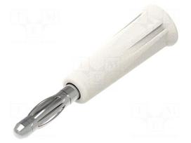 Laboratory connector: 4mm banana | plug | 36A | 30VAC | 60VDC | white