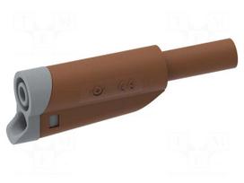 Laboratory connector: 4mm banana | plug | 36A | brown | insulated