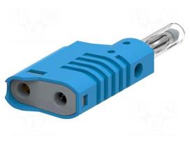 Laboratory connector: 4mm banana | plug | 36A | 30VAC | 60VDC | blue