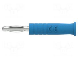 Laboratory connector: 2mm banana | plug | 10A | 30VAC | 60VDC | blue