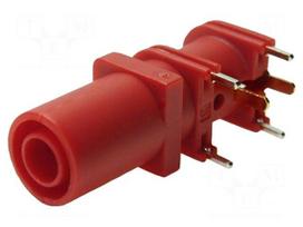 Laboratory connector: 4mm banana | socket | 1kVDC | 10A | 33mm | red
