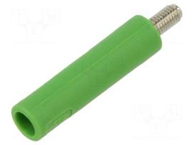 Laboratory connector: 4mm banana | socket | 1kVAC | 32A | green | 10mΩ