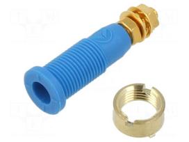 Laboratory connector: 2mm banana | socket | 10A | 1kV | 31mm | blue