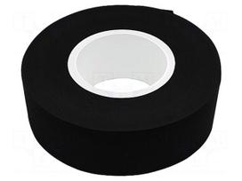Tape: textile | W: 19mm | L: 15m | Thk: 0.25mm | acrylic | black | -40÷150°C