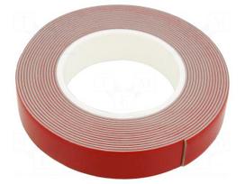 Tape: fixing | W: 25mm | L: 5.5m | Thk: 1.6mm | grey | 150°C,max.230°C