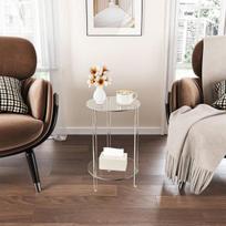 Acrylic Transparent Round Bedside Table with Storage, Portable for Camping and Small Spaces Height 50cm balta