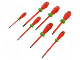Screwdriver: insulated-set | Phillips,slot | 7pcs.