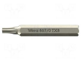 Screwdriver bit | Torx® | TX8 | 867/0 Micro | Socket size: 4mm