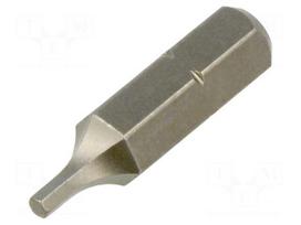 Screwdriver bit | hex key | HEX 2mm | 1/4" | Overall len: 25mm