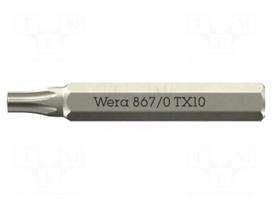 Screwdriver bit | Torx® | TX10 | 867/0 Micro | Socket size: 4mm