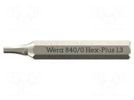 Screwdriver bit | Hex Plus key | HEX 1.3mm | 840/0 Micro