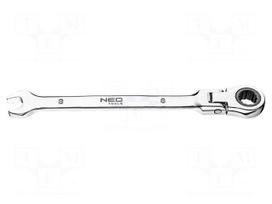 Wrench: combination spanner | rattle,with joint | 8mm | L: 140mm