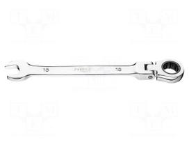 Wrench: combination spanner | rattle,with joint | 15mm | L: 220mm