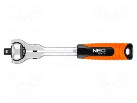 Wrench: rattle | 1/2" | pivoting | 360mm | Teeth: 72