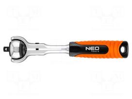 Wrench: rattle | 1/4" | pivoting | 360mm | Teeth: 72