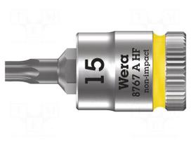 Socket: Torx®-bit | TX15 | 1/4" | 28mm | Chrom-vanadium steel | Zyklop