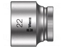 Socket: 6-angles | socket spanner | HEX 22mm | 3/8" | Zyklop | chromium