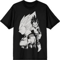 Dragon Ball Z Vegeta Black and White Character Art Men's Black T-Shirt, Black, Small S juoda