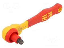 Wrench: rattle | 1/4" | Zyklop VDE | insulated | 144mm | Teeth: 80