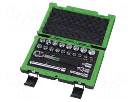 Socket: 6-angles-set | socket spanner | 3/8" | 23pcs.