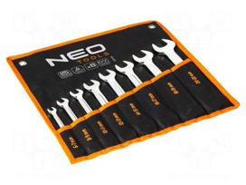 Wrench: flat-set | Chrom-vanadium steel | double-sided | 8pcs.