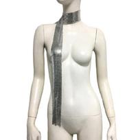 Full Sequins Choker Wide Long Collars Neck Tie Scarf Party Evening Costume auksas