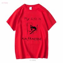 My Life is Kafkaesque Franz Kafka T shirt vintage Washed streetwear designer clothes Versatile Breathable graphic Casual Unisex S