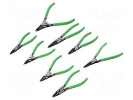 Tools set: pliers | for circlip | bent | Ring: internal,external