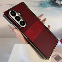 For Samsung Galaxy Z Fold 7 6 5 4 Case Magnetic Leather Deer Pattern Hinge Thin Shockproof PC Wireless Charge Cover For ZFold7 Galaxy Z Fold7