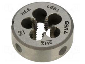 Threading die | M12 | 1.75 | high speed steel | H: 14mm | Øout: 38mm