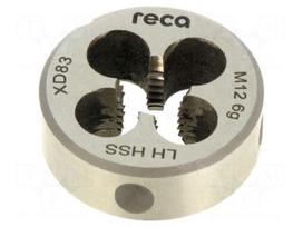 Threading die | M12 | 1.75 | Ø: 38mm | Thk: 14mm | high speed steel