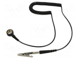 Connection cable | ESD,coiled | black | 1MΩ | 1.8m